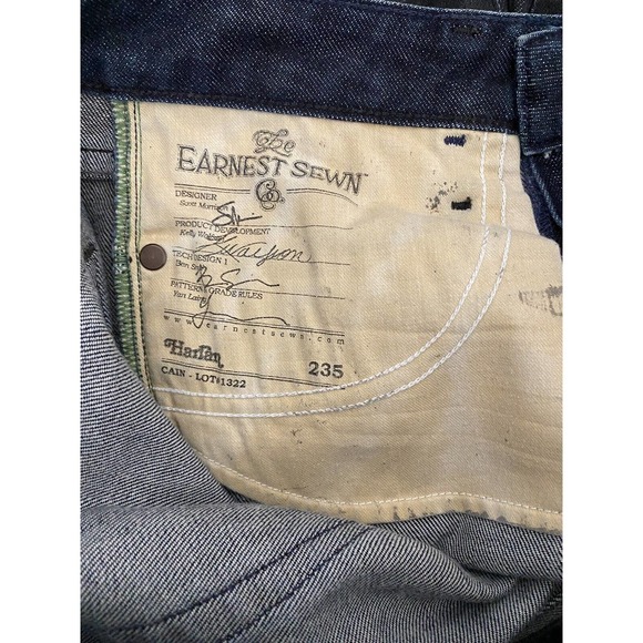 EARNEST SEWN Women's Harlan 235 Cigarette Leg Jeans Coated Waxed Size 26 - Picture 8 of 10
